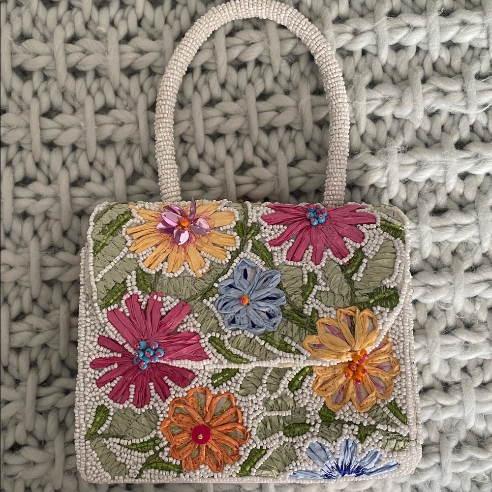 Kelly & Katie Floral Beaded Mini Bag - Multicolor